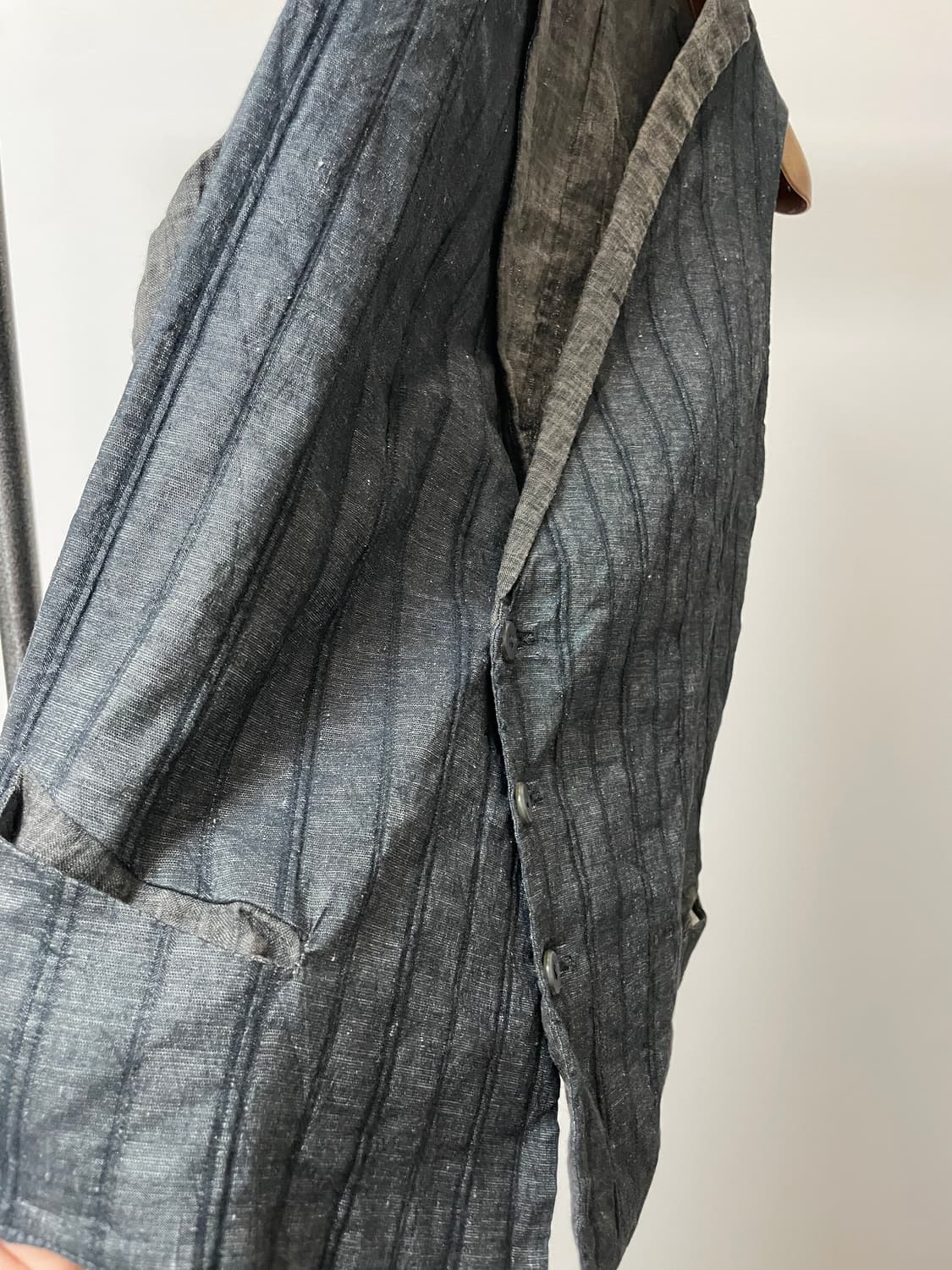 (S) Transit 트랜짓 스트라이프 투톤 린넨 코튼 베스트 상품이미지5