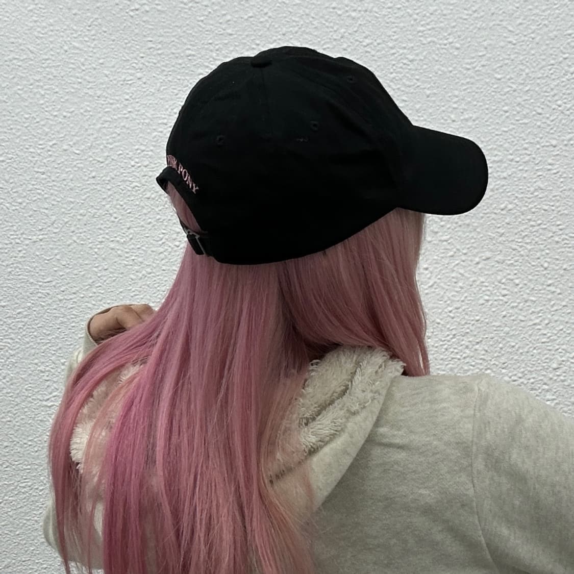 폴로 랄프로렌 딸기우유맛 미들포니 블랙 볼캡 ( 새상품 ) 상품이미지2