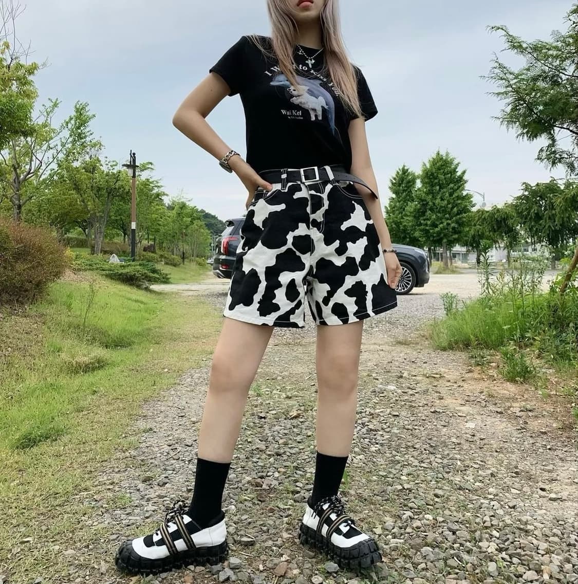 ronron cow shorts 상품이미지4