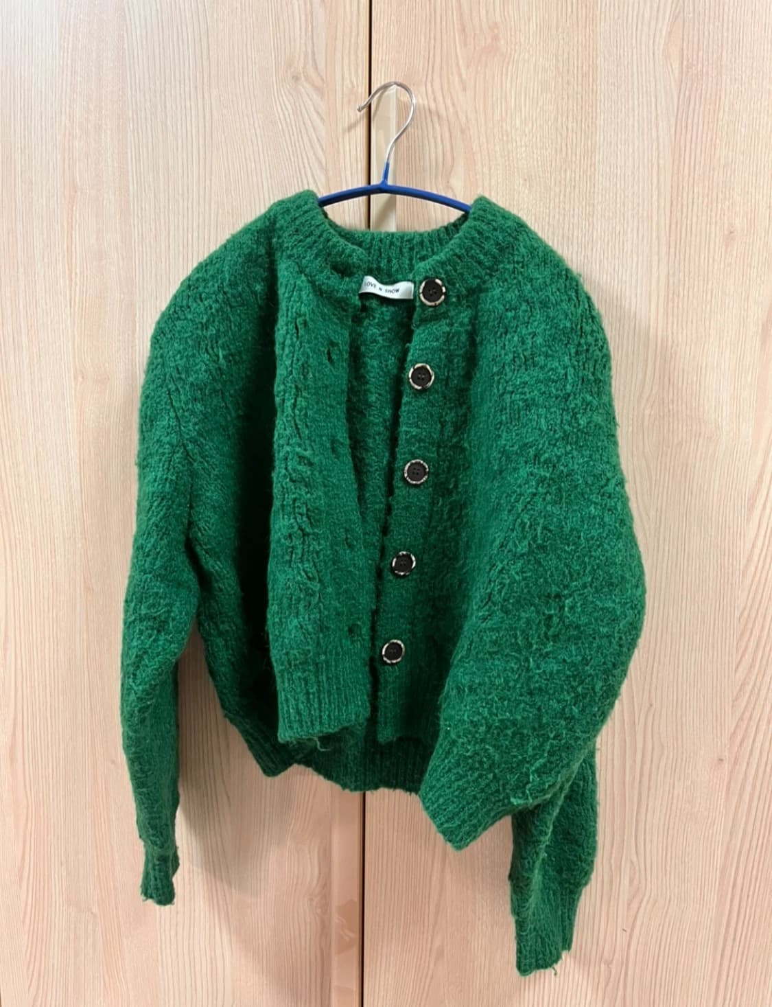 러브앤쇼 폭닥 그린 니트 상품이미지1