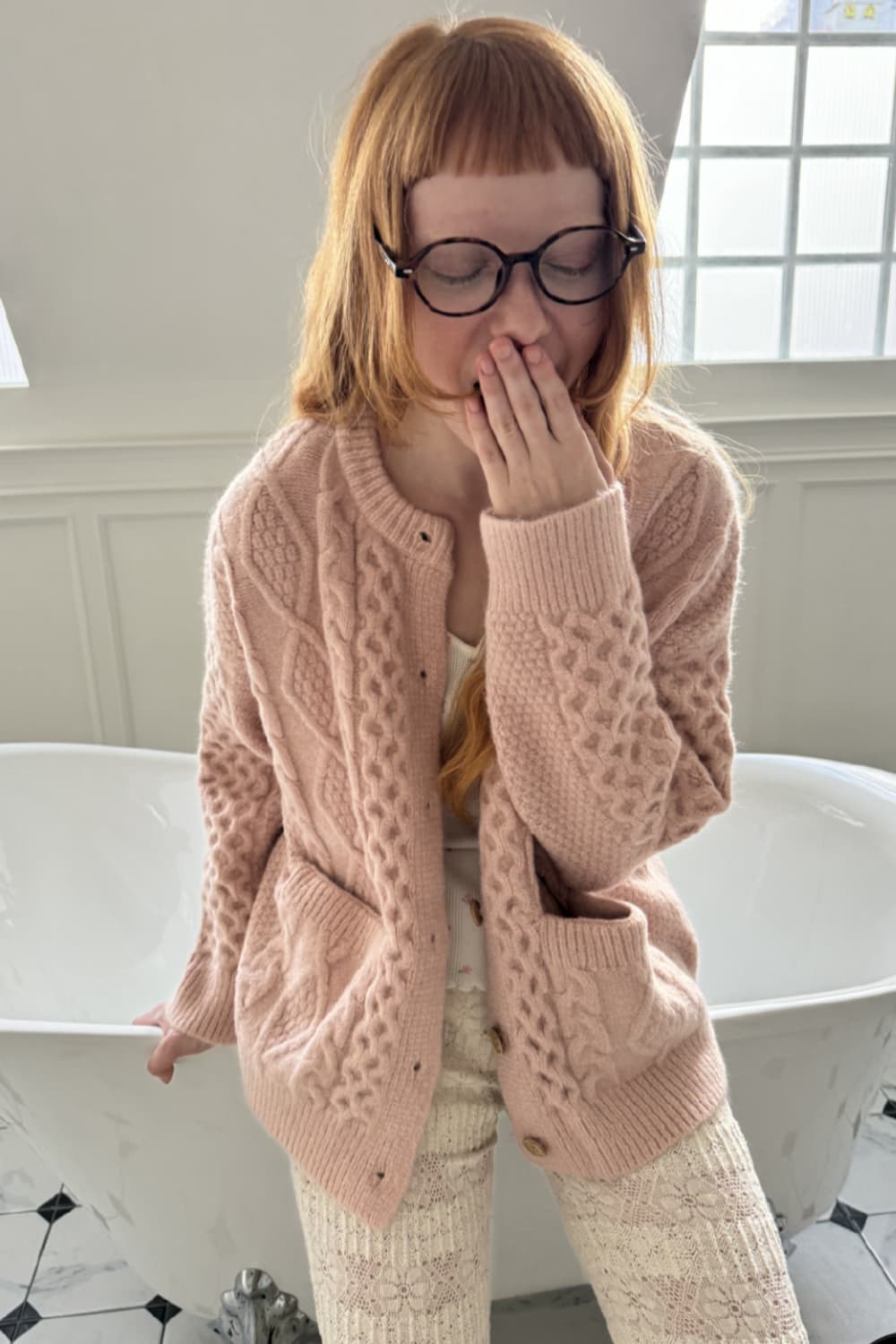 시오르 우드버튼 케이블 가디건 상품이미지6