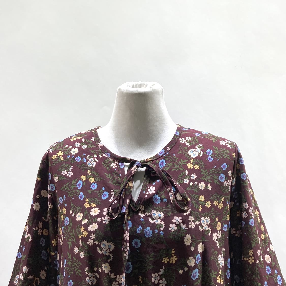 여성 플라원반팔원피스 와인색상 F  상품이미지2