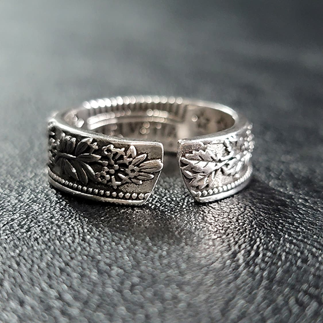 Edelweiss 백동 남자 엔틱 빈티지 명품 네추럴 상징 꽃 반지 상품이미지5