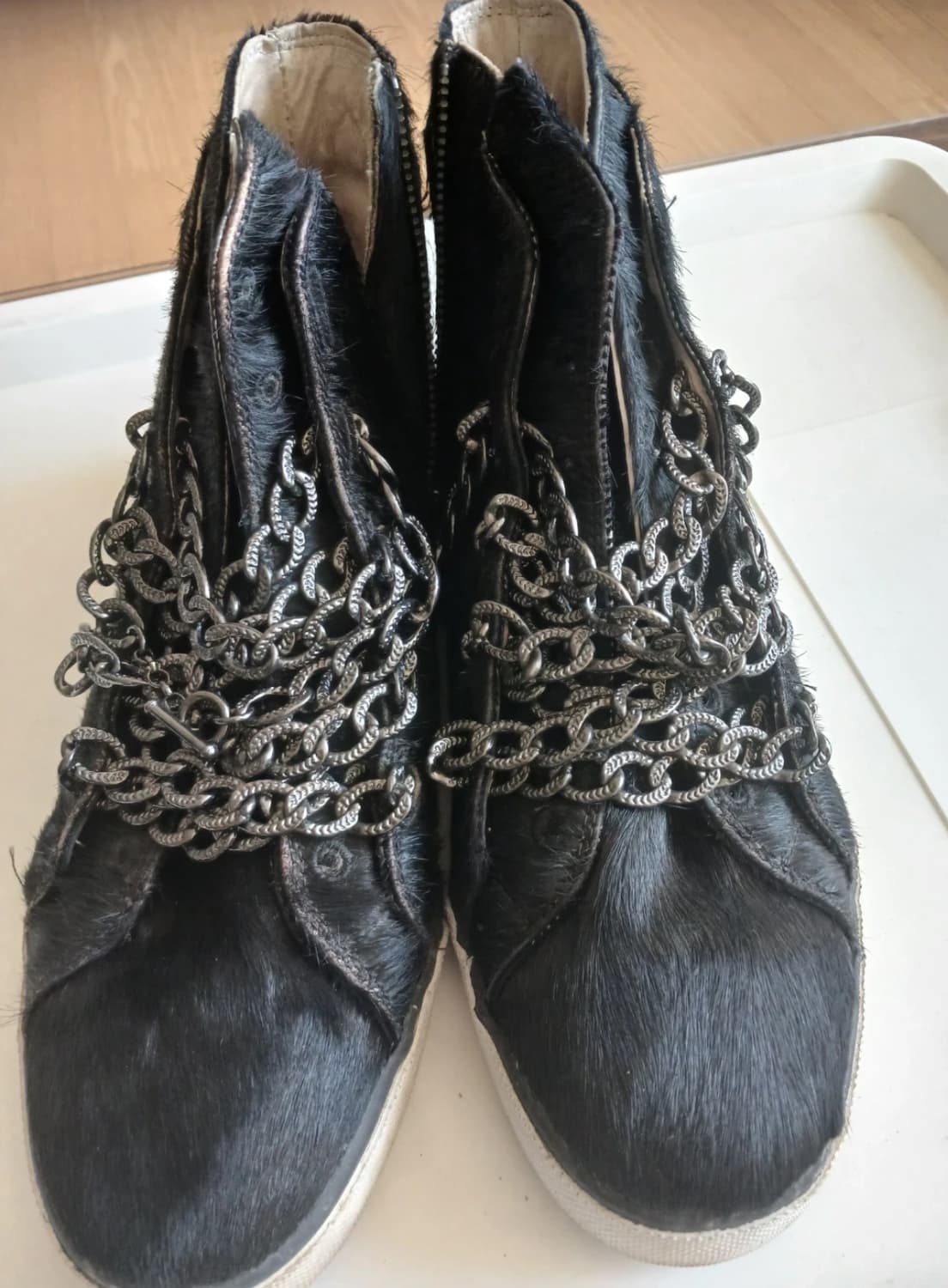 Ues 블랙 퍼 체인 스니커즈 250 상품이미지2