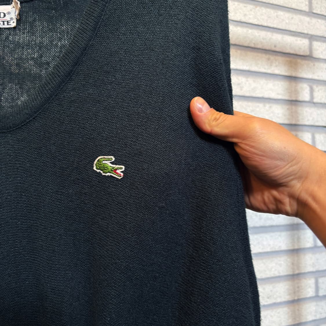 라코스테 아이조드 아크릴100 브이넥 니트 롱시보리 진청녹 상품이미지6