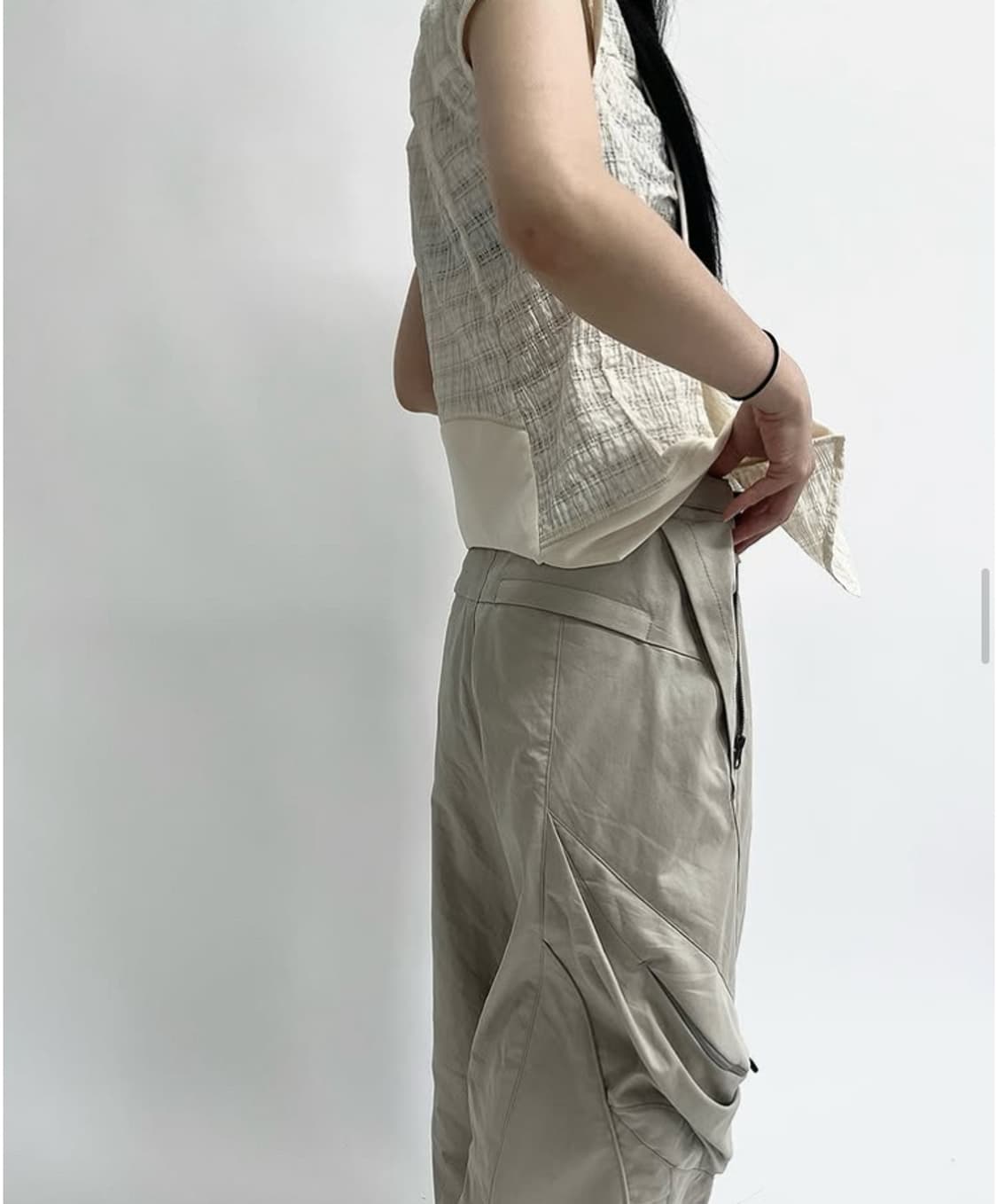 Differentis hooded zip shirt cream 상품이미지4