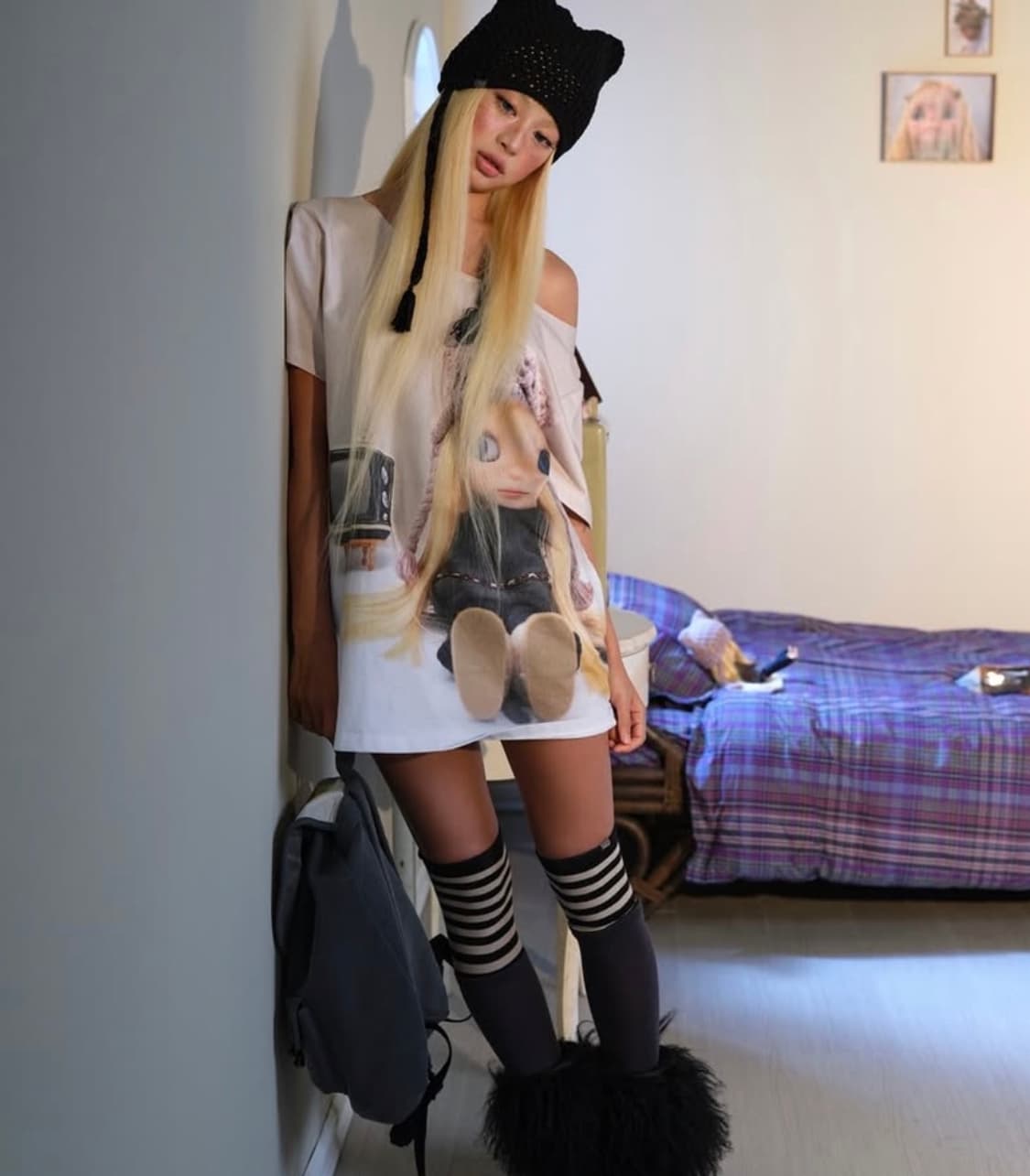 [품절상품] 코이세이오 X 브라이스돌 원피스 차콜 상품이미지1