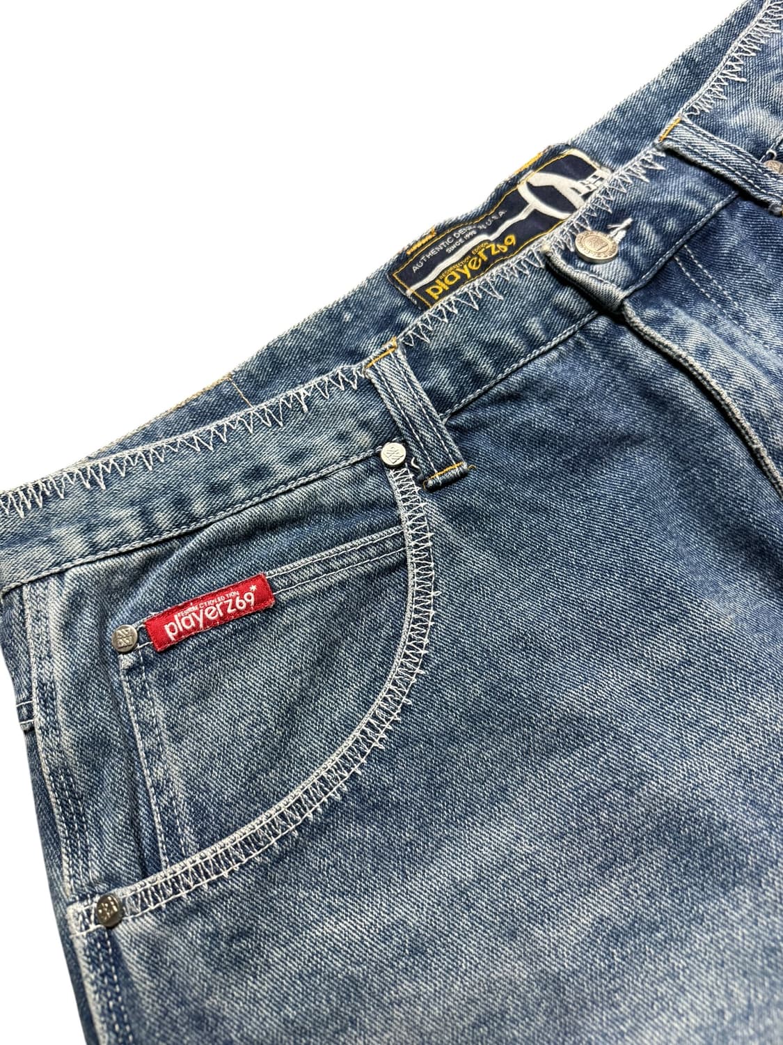 Vintage 빈티지 스티치 디테일 데님 하프팬츠 상품이미지5