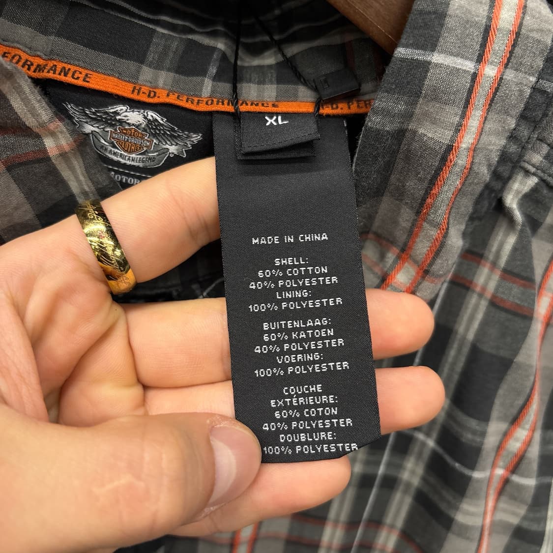 할리데이비슨 퍼포먼스 라이딩 윌리G스컬 멀티체크 반팔셔츠 N1607 상품이미지10