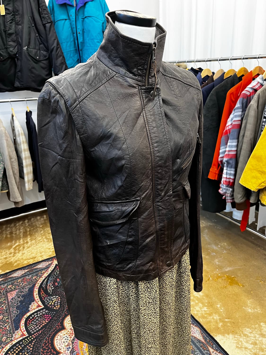 Mia Carna 하이넥 양가죽 자켓 상품이미지1