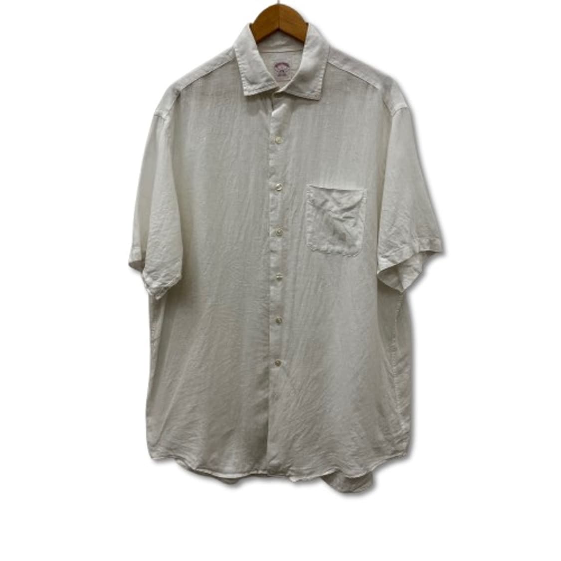 브룩스 브라더스 화이트 리넨 반팔 셔츠 상품이미지1