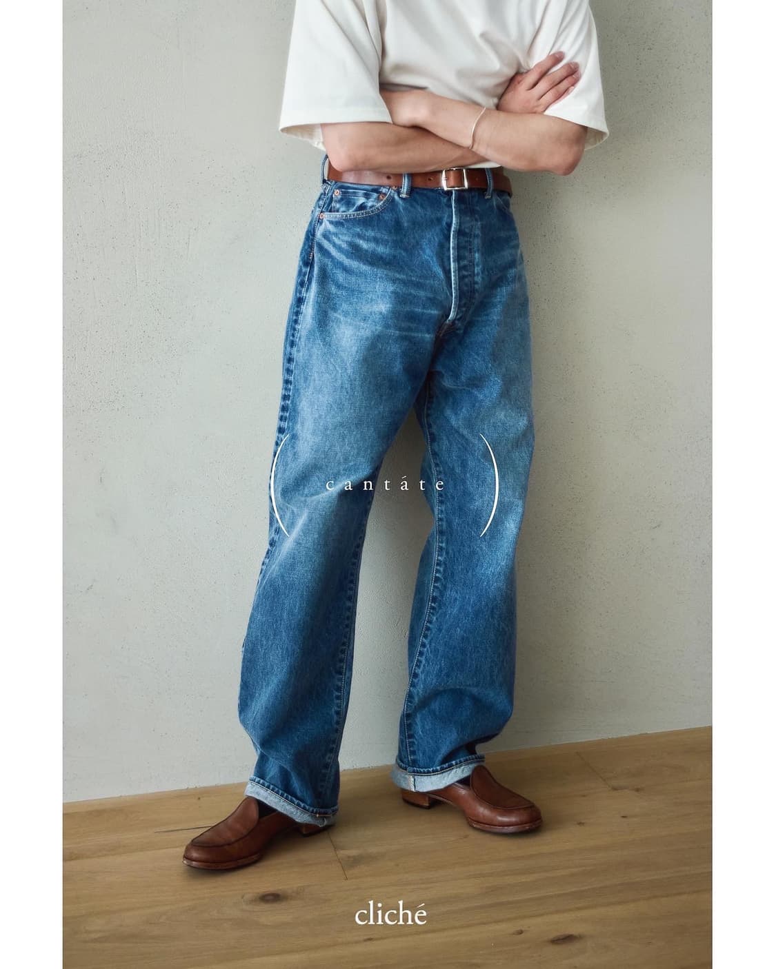 [30] cantate denim 1955 trousers bleach 상품이미지1