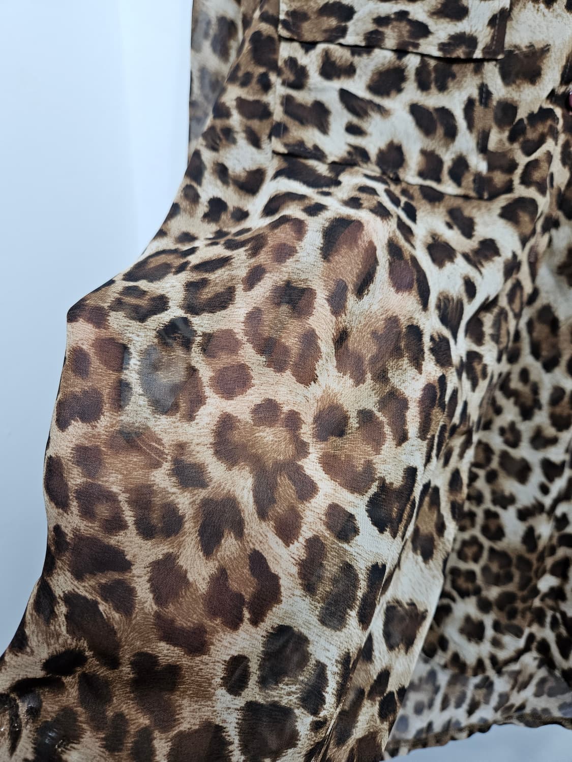 레오파드 시스루 셔츠 블라우스  상품이미지5