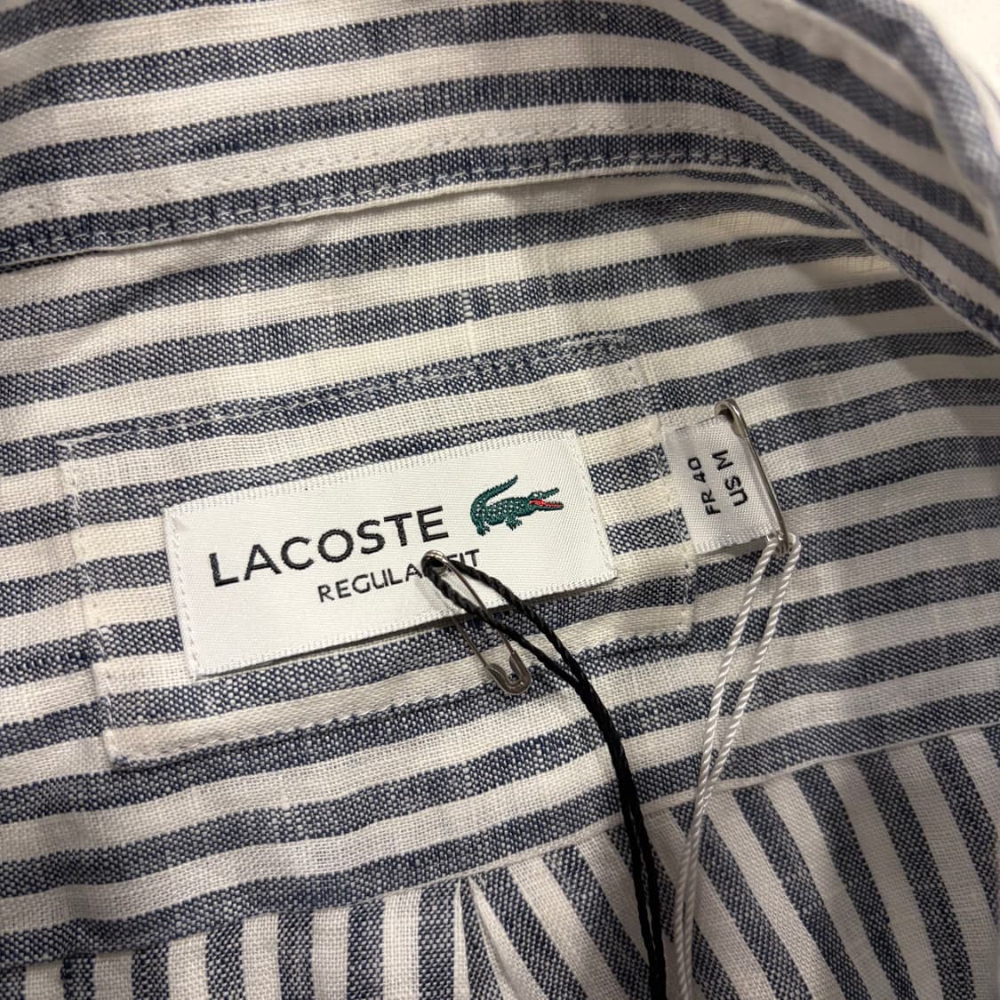 [L] 라코스테 린넨 스트라이프 셔츠 남방 새상품 C218 상품이미지5