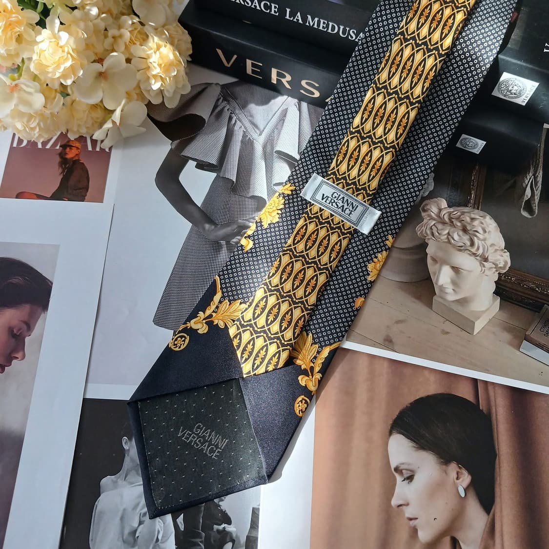 베르사체 실크 바로크 패턴 넥타이 9.8cm A+~A등급 A19057
 상품이미지4