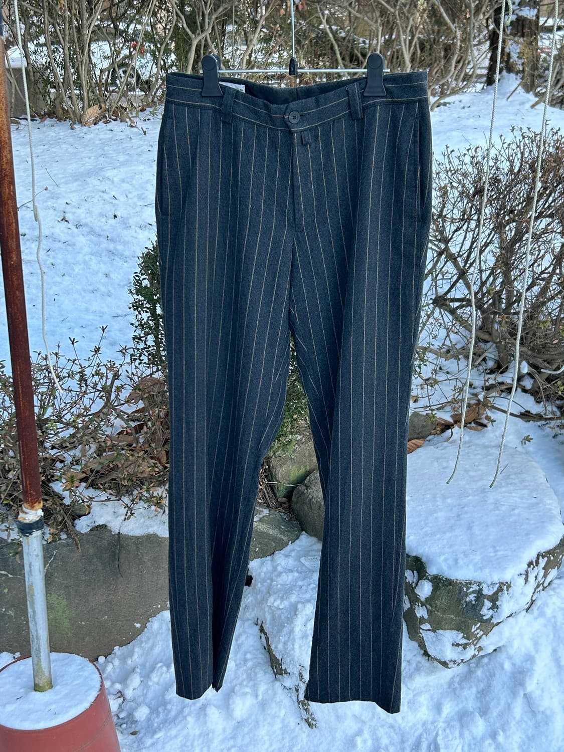 드리스 반 노튼 스트라이프 울 트라우저 상품이미지1