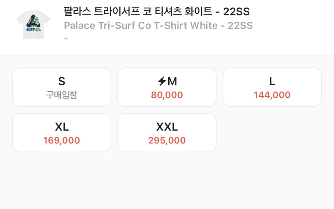 22SS 팔라스 트라이서프 코 반팔 티셔츠 화이트 XL 상품이미지5