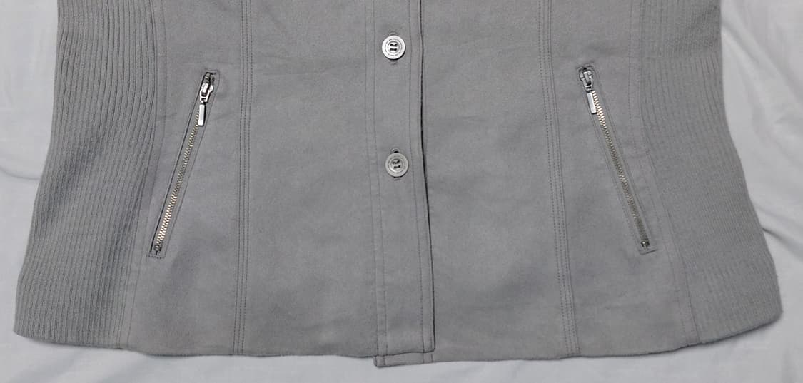 [L] 일본 브랜드 FROHLICH 니트 배색 스웨이드 질감 자켓 상품이미지3