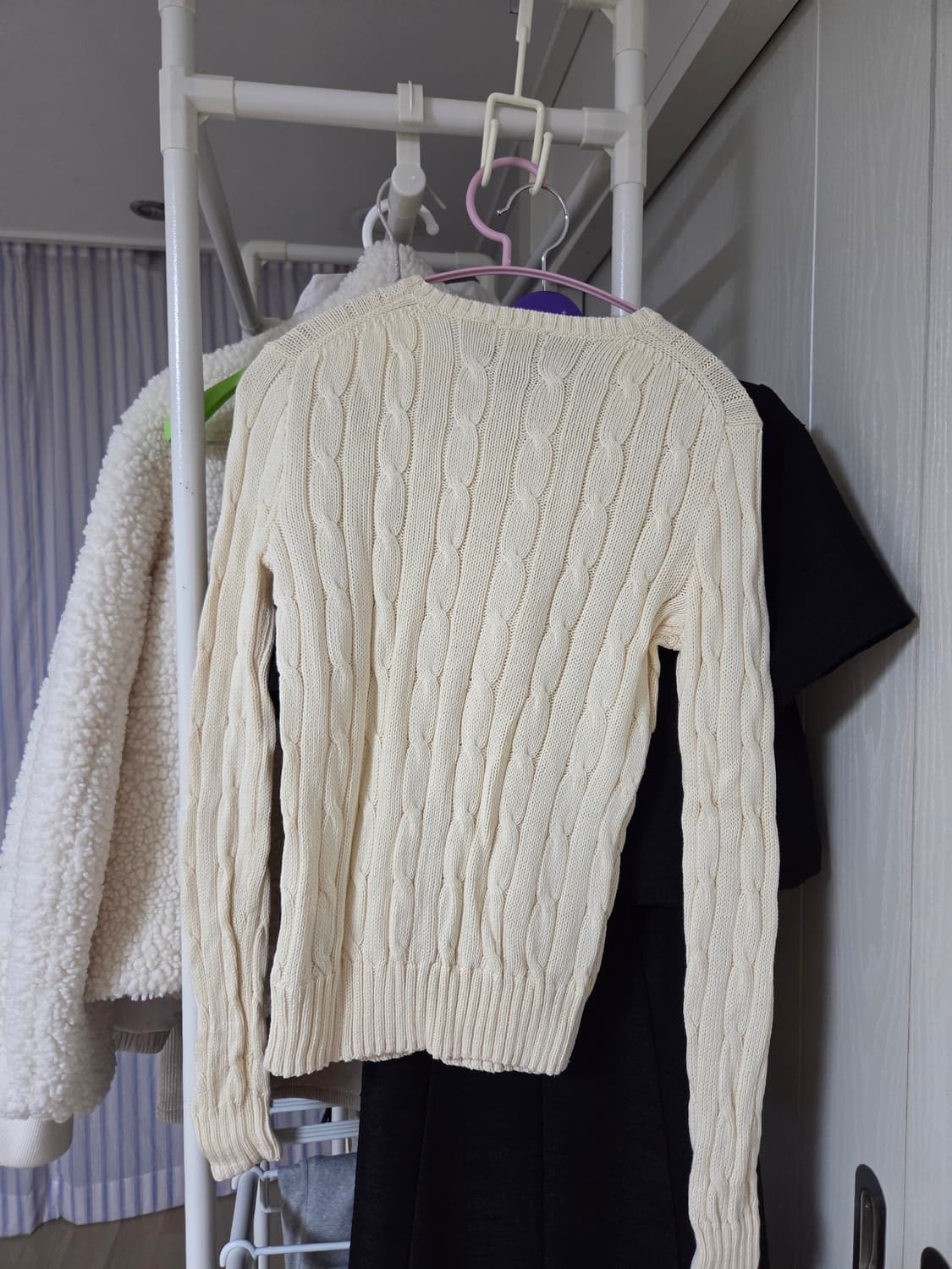 폴로 우먼 니트 xs 아이보리 상품이미지3