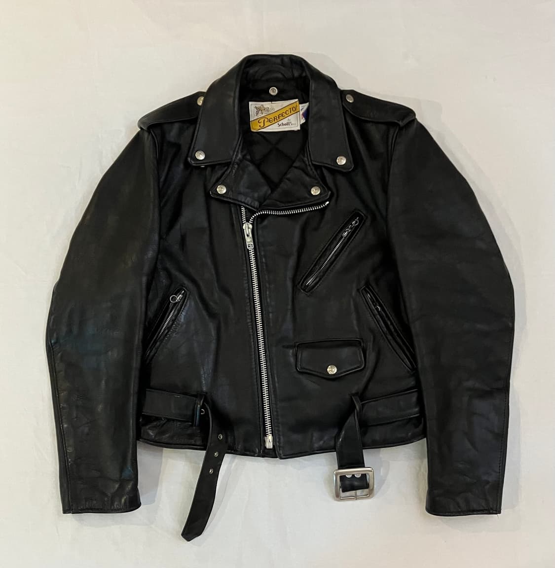 쇼트 퍼펙토 618 더블라이더 가죽자켓 블랙 상품이미지1