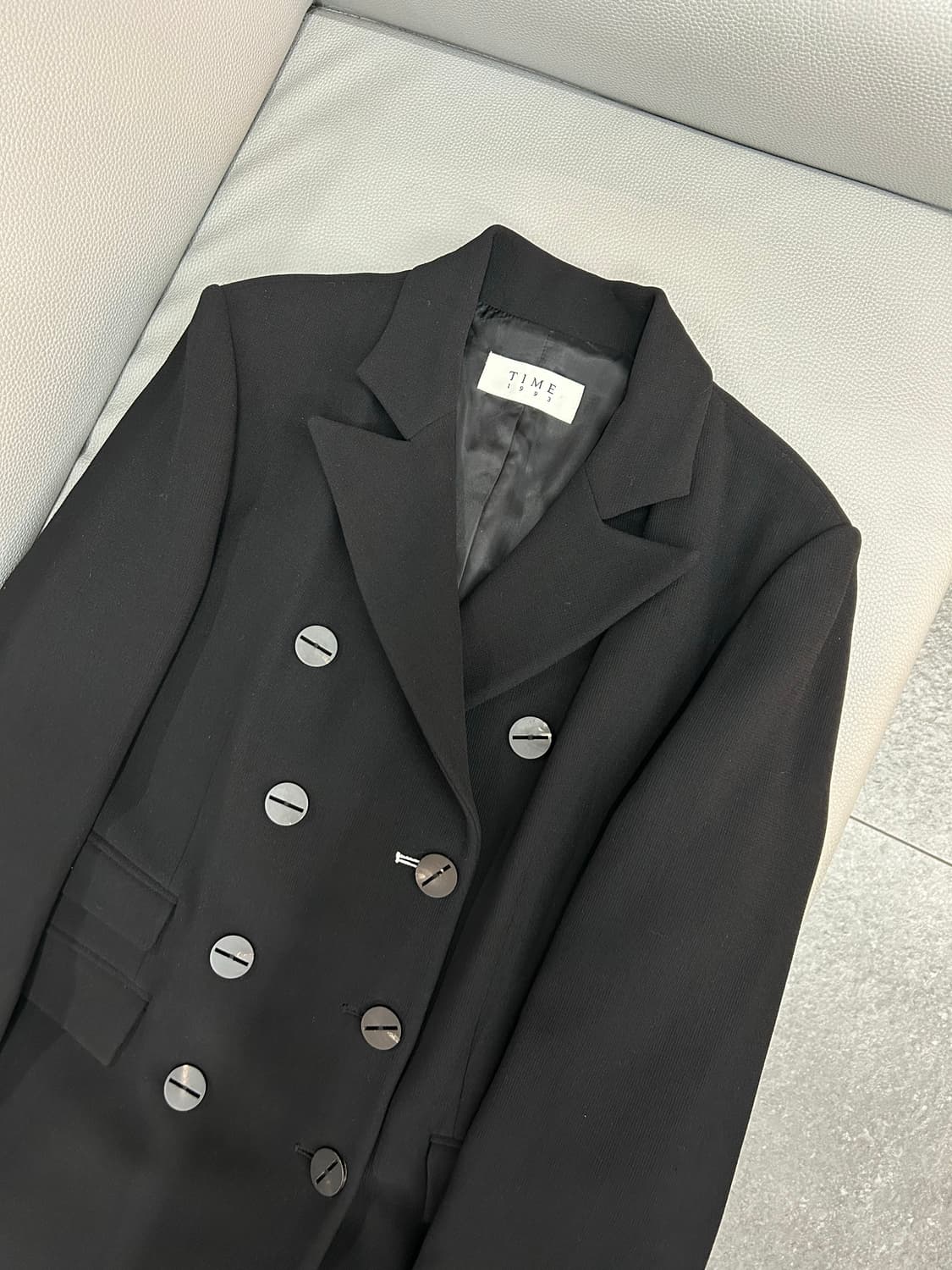 한섬 타임 여성 더블브레스트 블랙 울 자켓(루즈 55~66가능) 상품이미지3