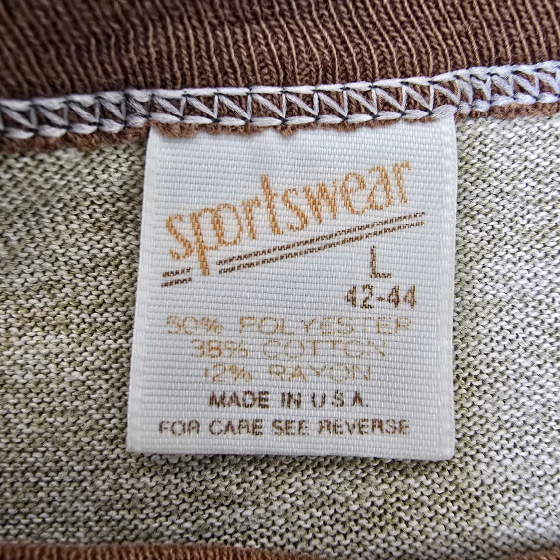 Vintage 80s Sportswear 링거 티셔츠 L 상품이미지7