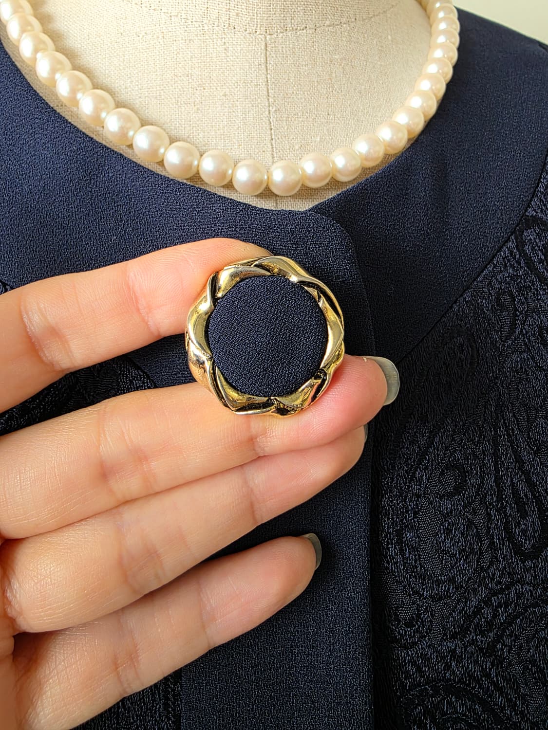 네이비 페이즐리 패턴 자가드 자켓 상품이미지3