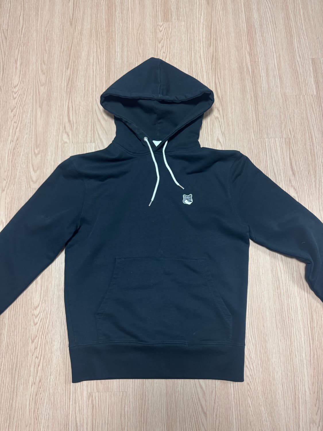 메종 키츠네 그레이 폭스 헤드 패치 클래식 후드 블랙 상품이미지2