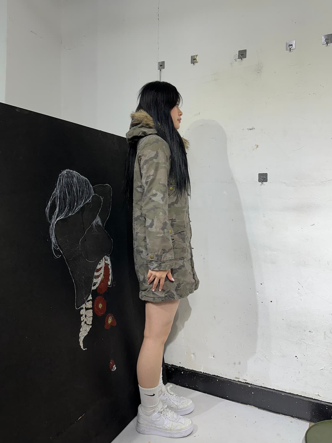 Jpn 일본빈티지 크레이지엔젤 토클 포인트 카모 롱자켓 야상 상품이미지3