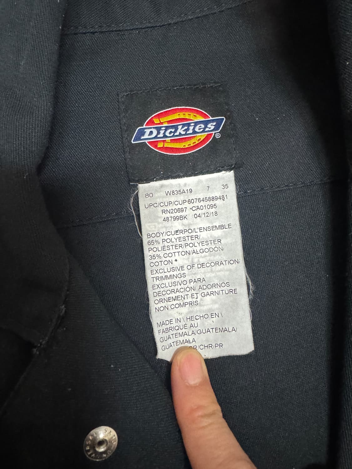 디키즈 점프수트 커버올 M 다크네이비 상품이미지8