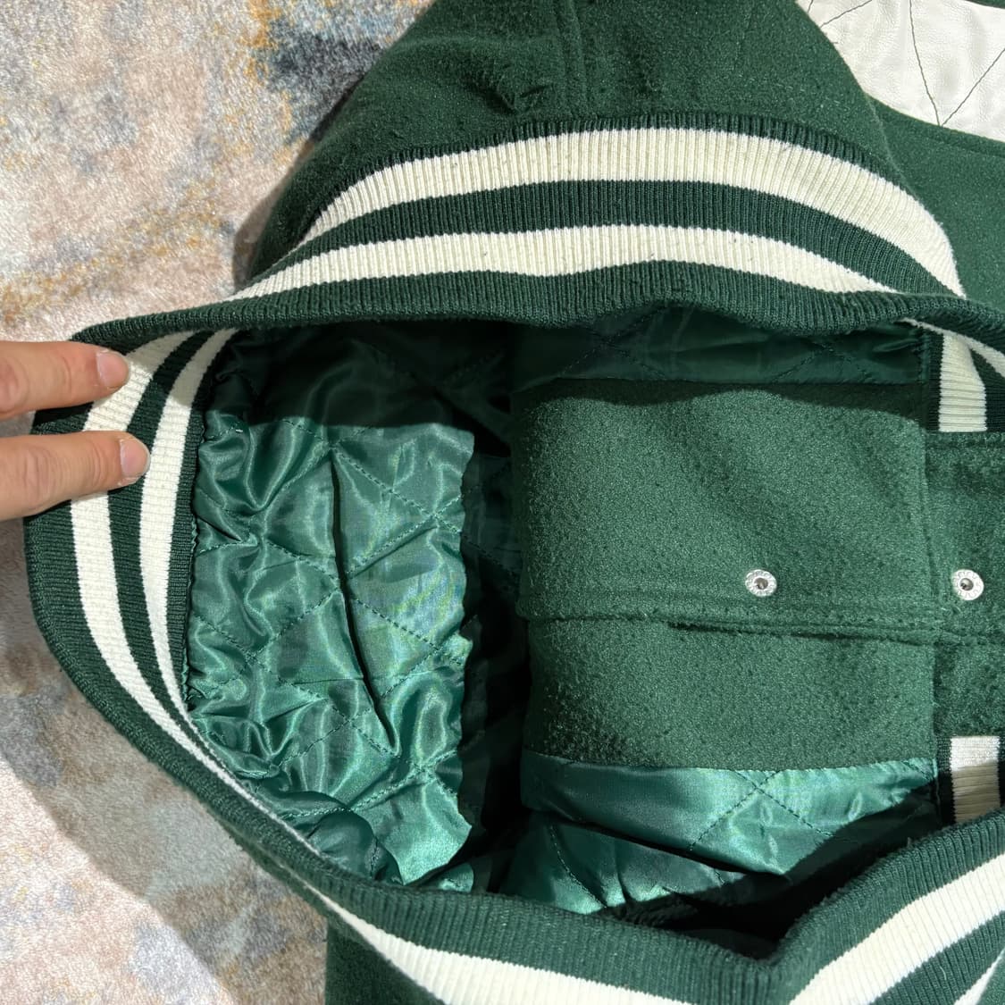 NIX 그린 바시티 빈티지자켓 상품이미지5