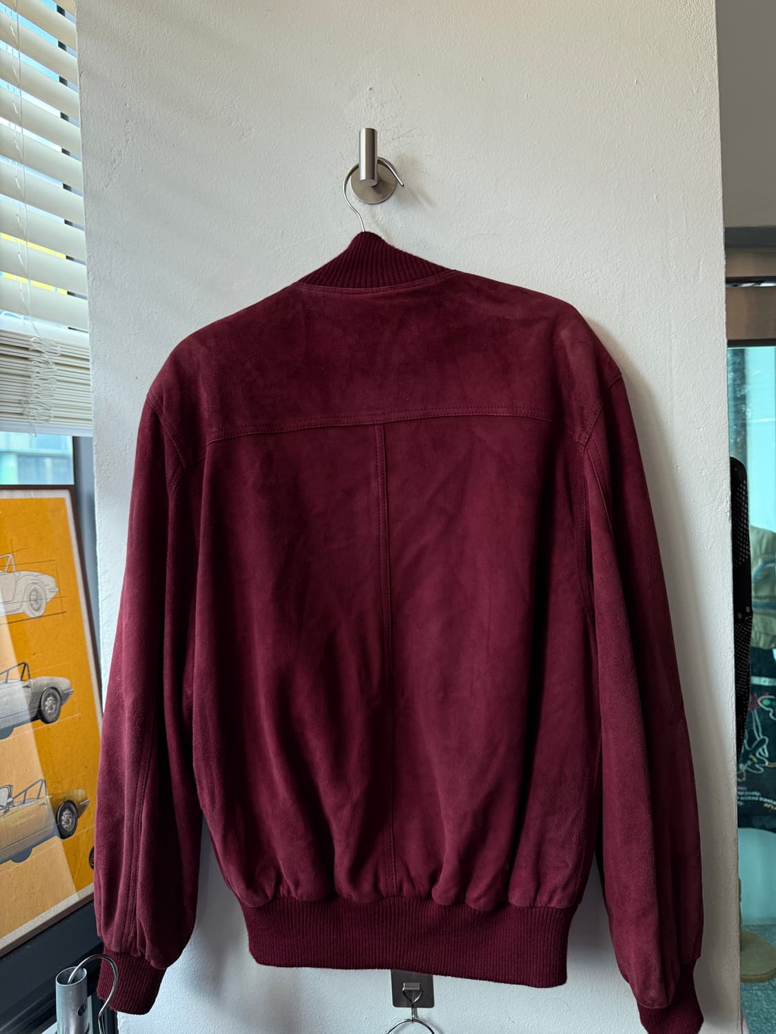 [GOTTARDI] Made in Italy 버건디 스웨이드 레더 블루종 상품이미지2