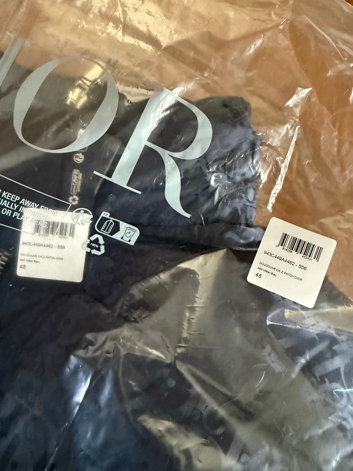 디올 오블리크 다운 자켓 네이비 블루 테크니컬 자카드 Dior Obliq 상품이미지3