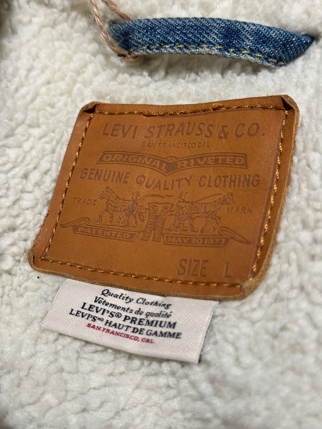 리바이스 프리미엄 데님 양털 자켓 L 상품이미지5