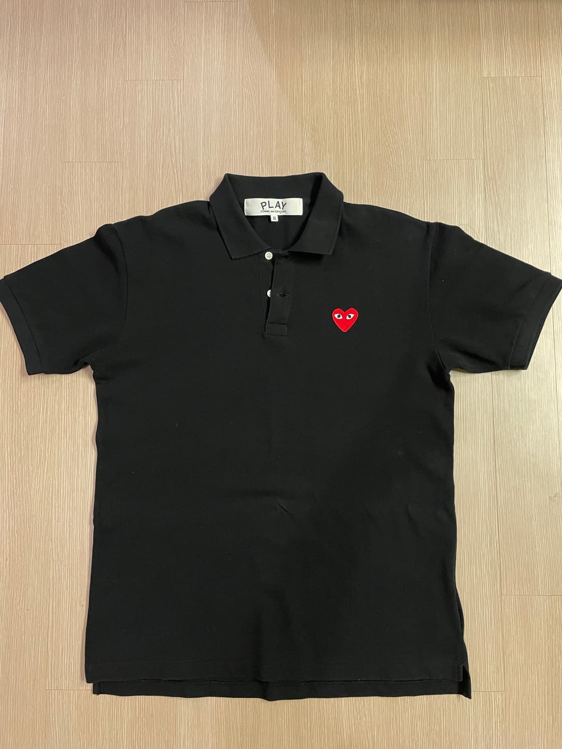 꼼데가르송 블랙 폴로티 카라티 XL 상품이미지1