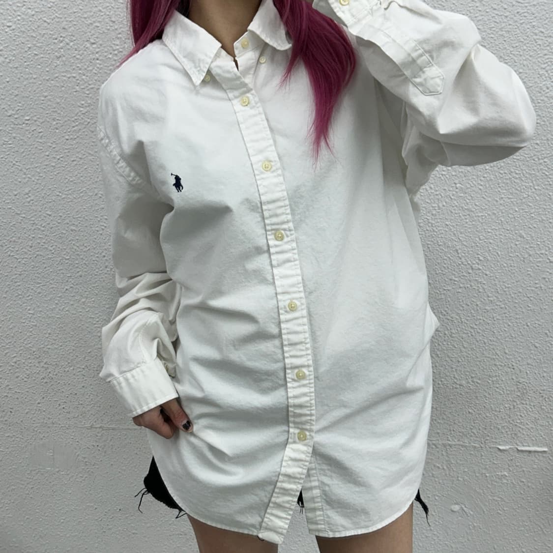 폴로 랄프로렌 네이비포니 화이트 셔츠 L 상품이미지1