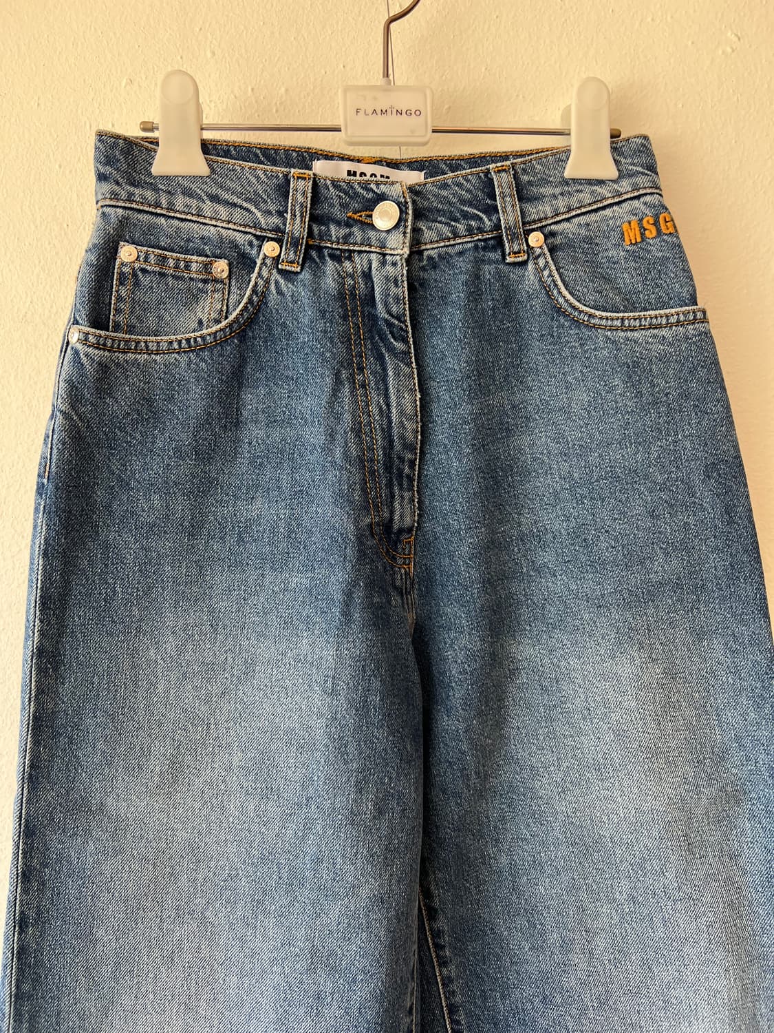 엠에스지엠 MSGM 여성 중청 와이드핏 데님팬츠 9부팬츠 상품이미지1