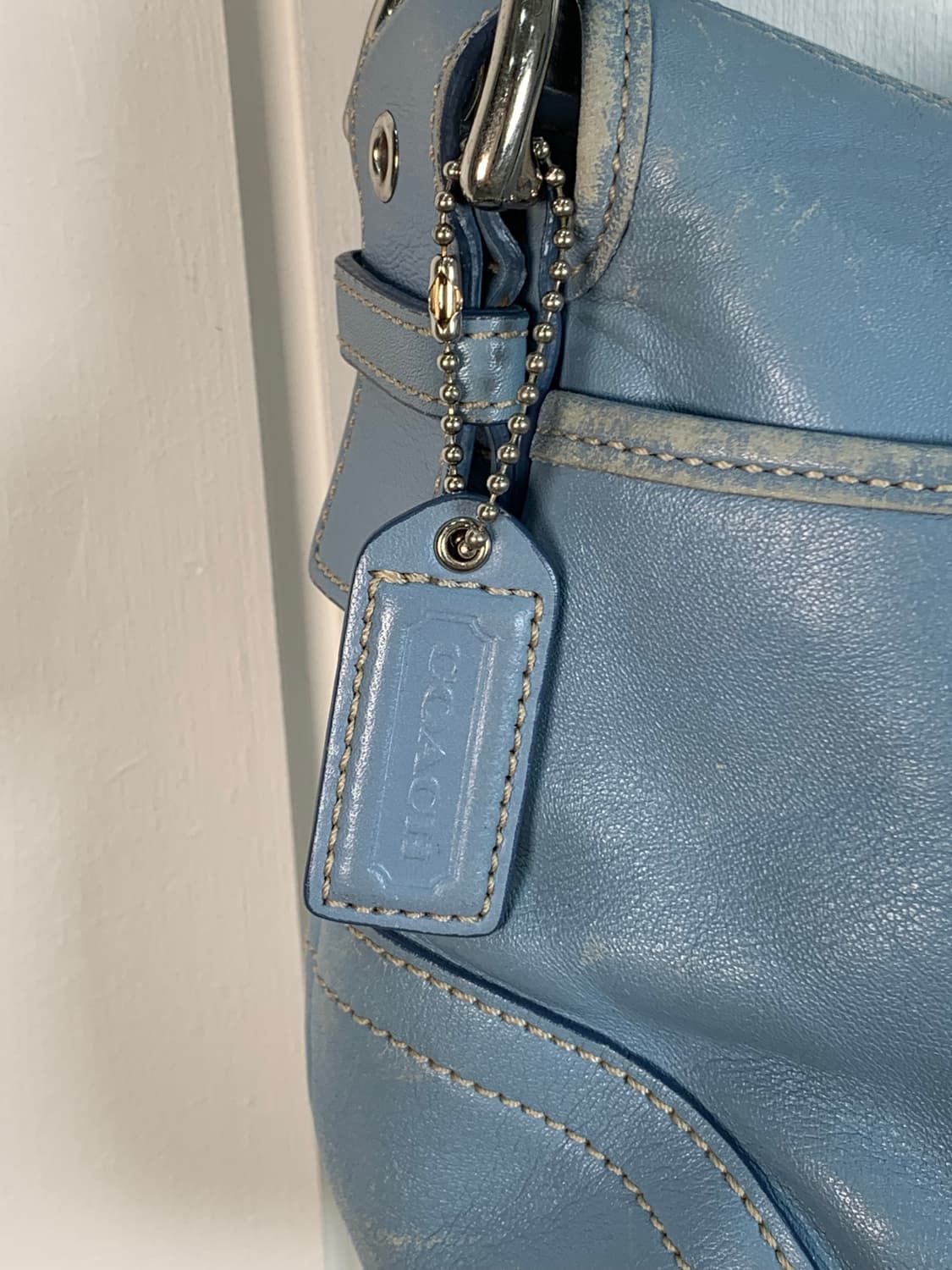 희귀 🩵 Coach 스카이 블루 버클 숄더백 ☁️🧊 상품이미지4