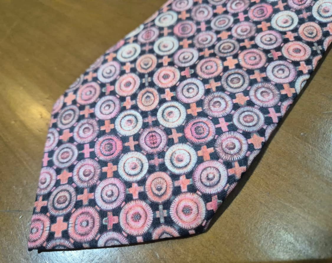 메달리온 패턴 실크 타이 상품이미지2