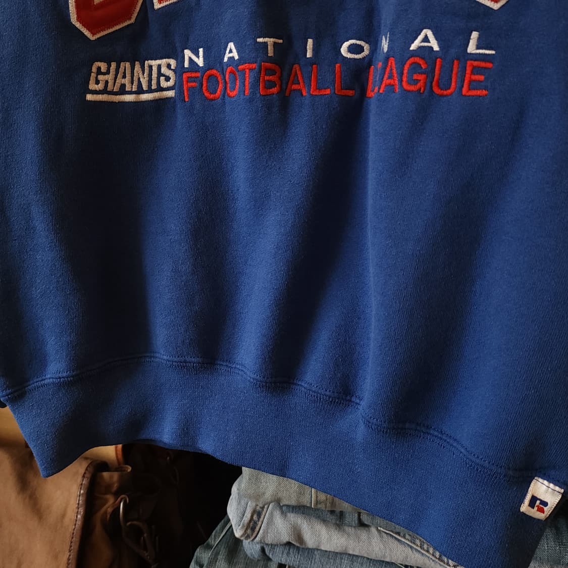 90s 러셀 맨투맨 스웻셔츠 뉴욕 자이언츠 미국 오리지널 빈티지 블루M 상품이미지7