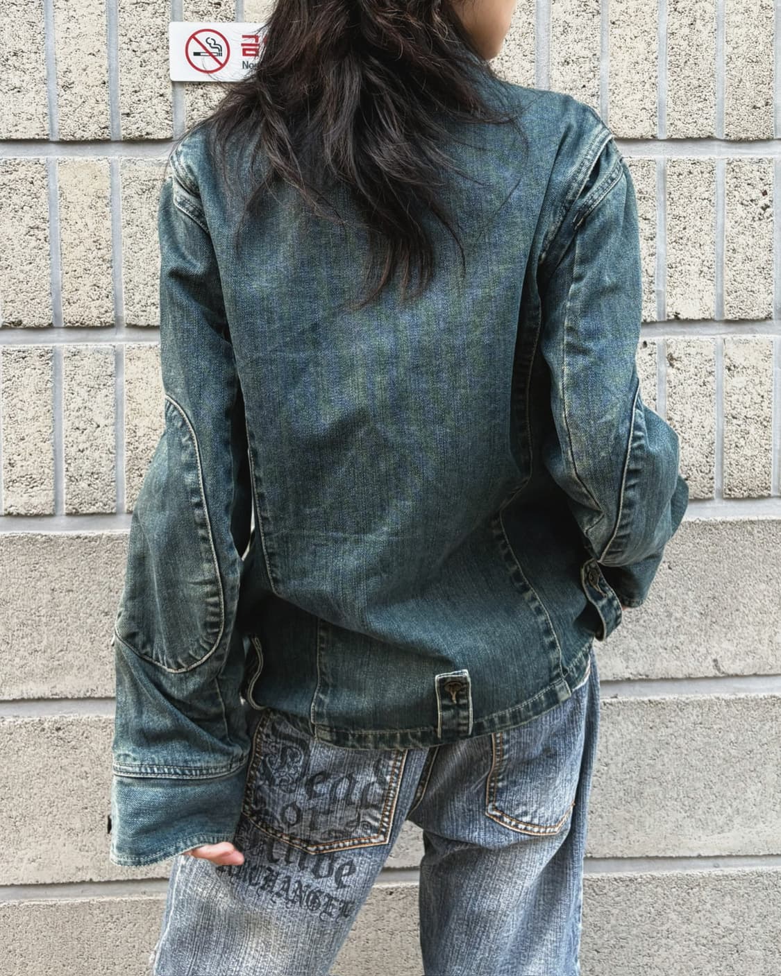 지스타 로우 워싱 그런지 데님 바이커자켓 상품이미지10