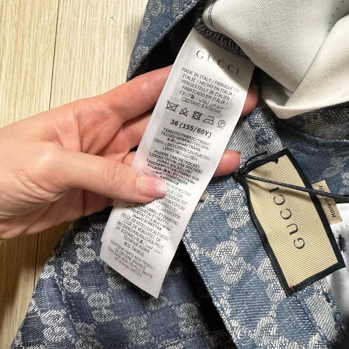 25 텍달린 새상품 정품 구찌 / 정가190만 모노그램 린넨 반바지 쇼츠 상품이미지9