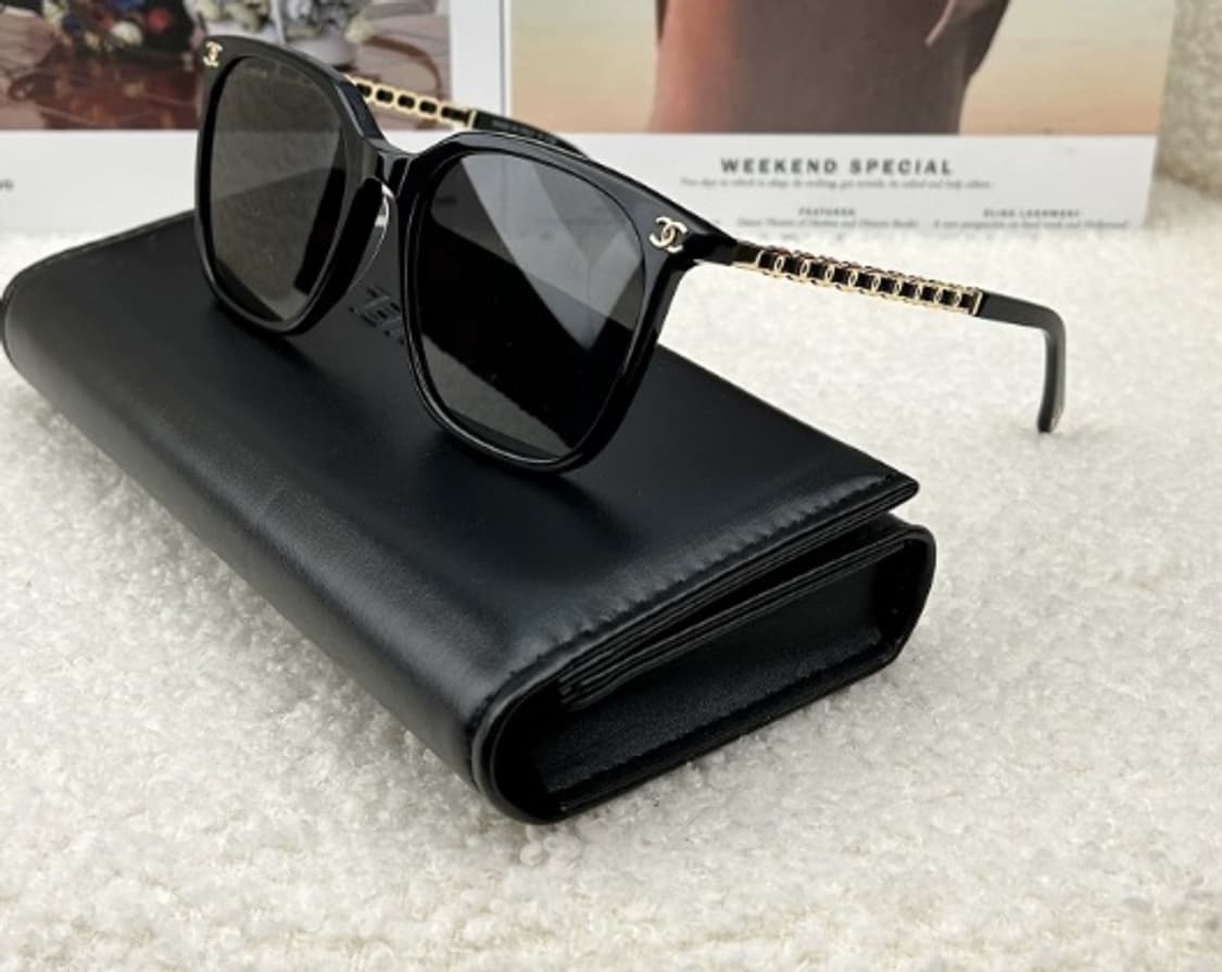 샤넬 정품 선글라스 블랙/골드 풀세트 상품이미지1