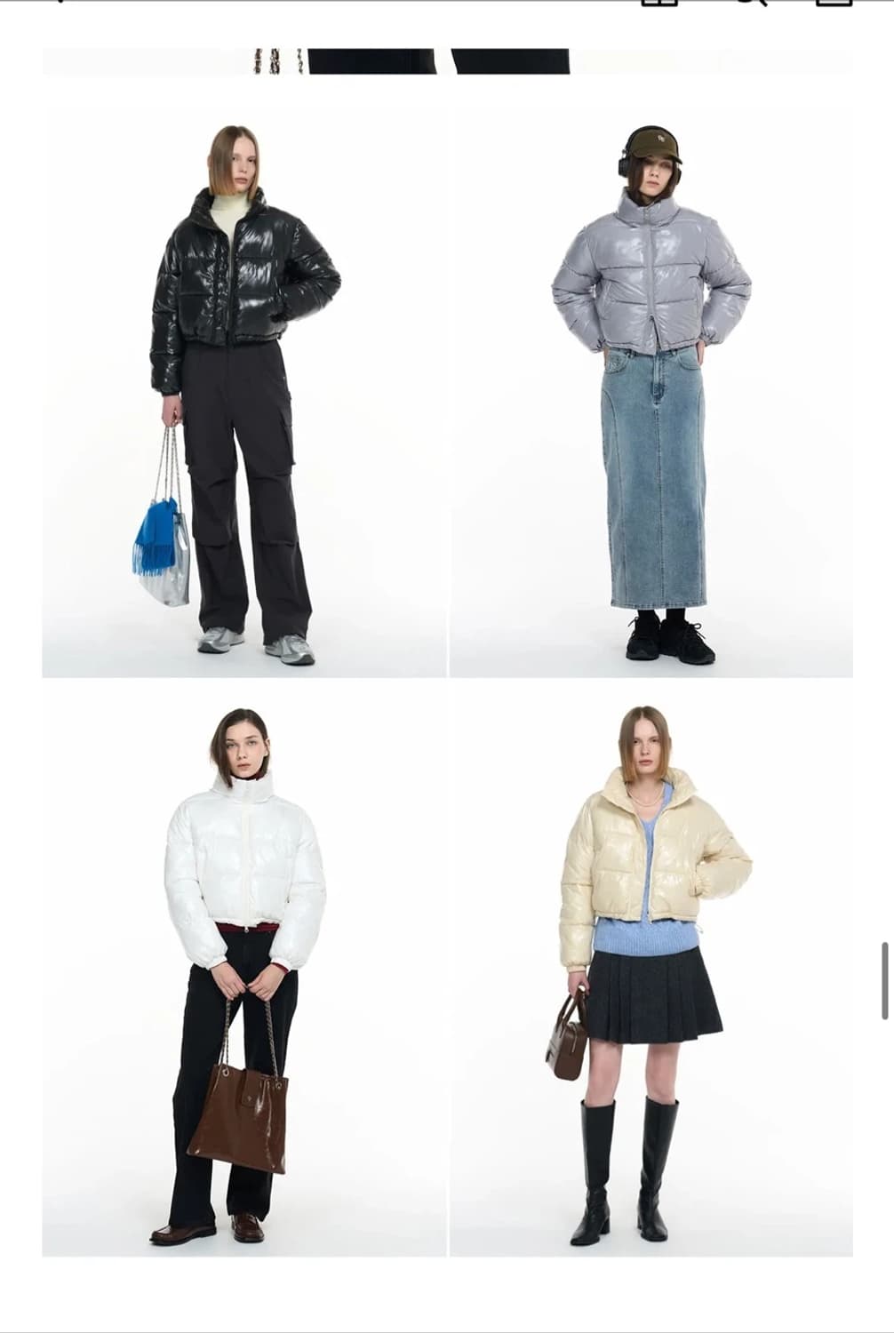 제너럴아이디어 글로시 숏 푸퍼 화이트 S 상품이미지1