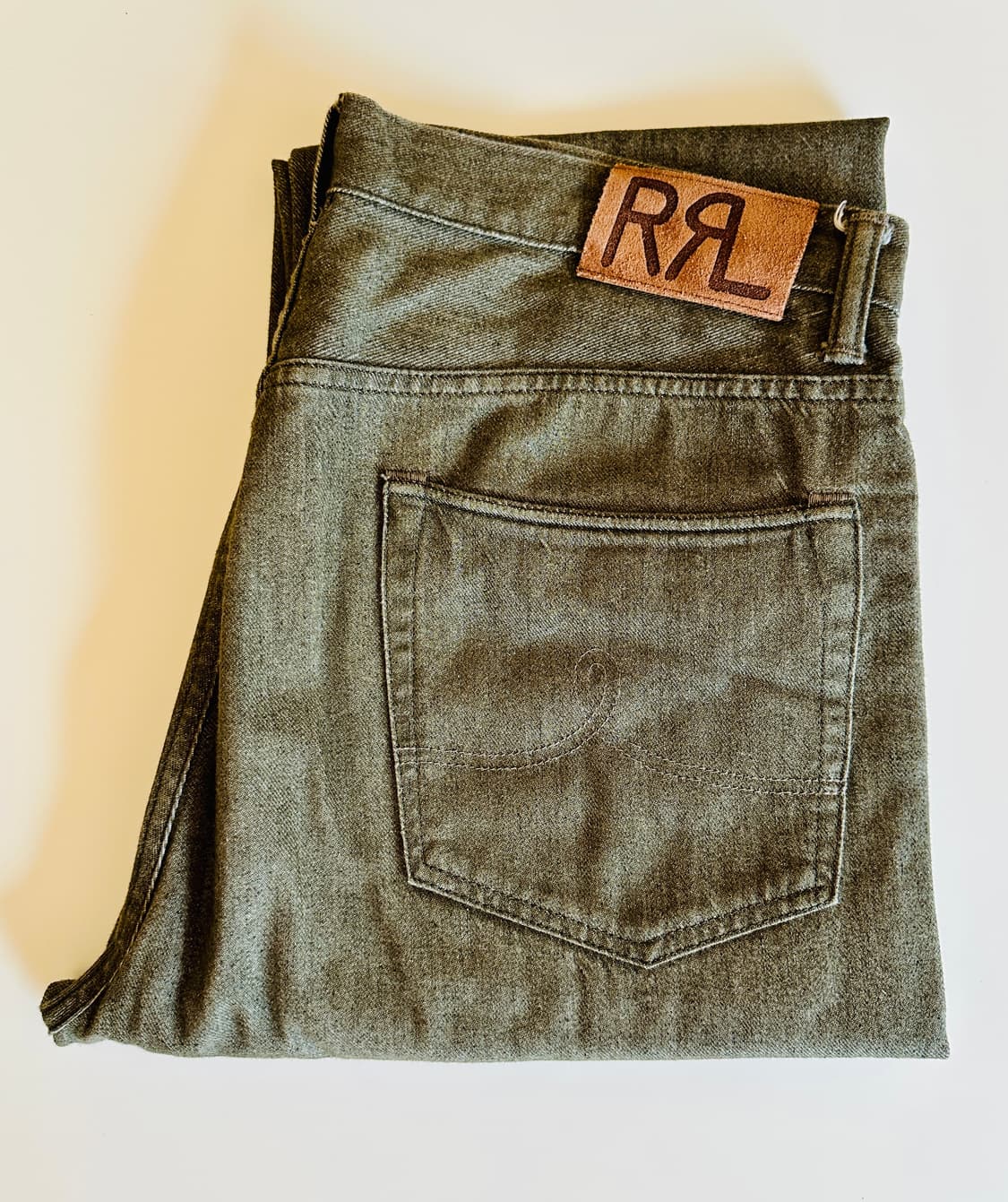 RRL 더블알엘 빈티지 5 포켓 올리브 셀비지 데님 34사이즈 신품급 상품이미지1