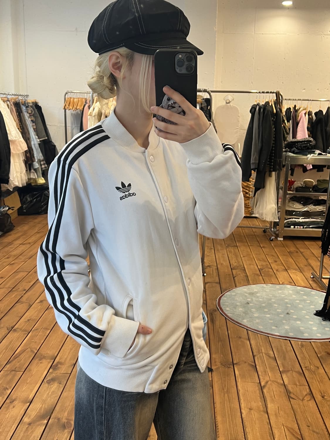 아디다스 화이트 파이어버드 베이스볼 자켓 상품이미지3