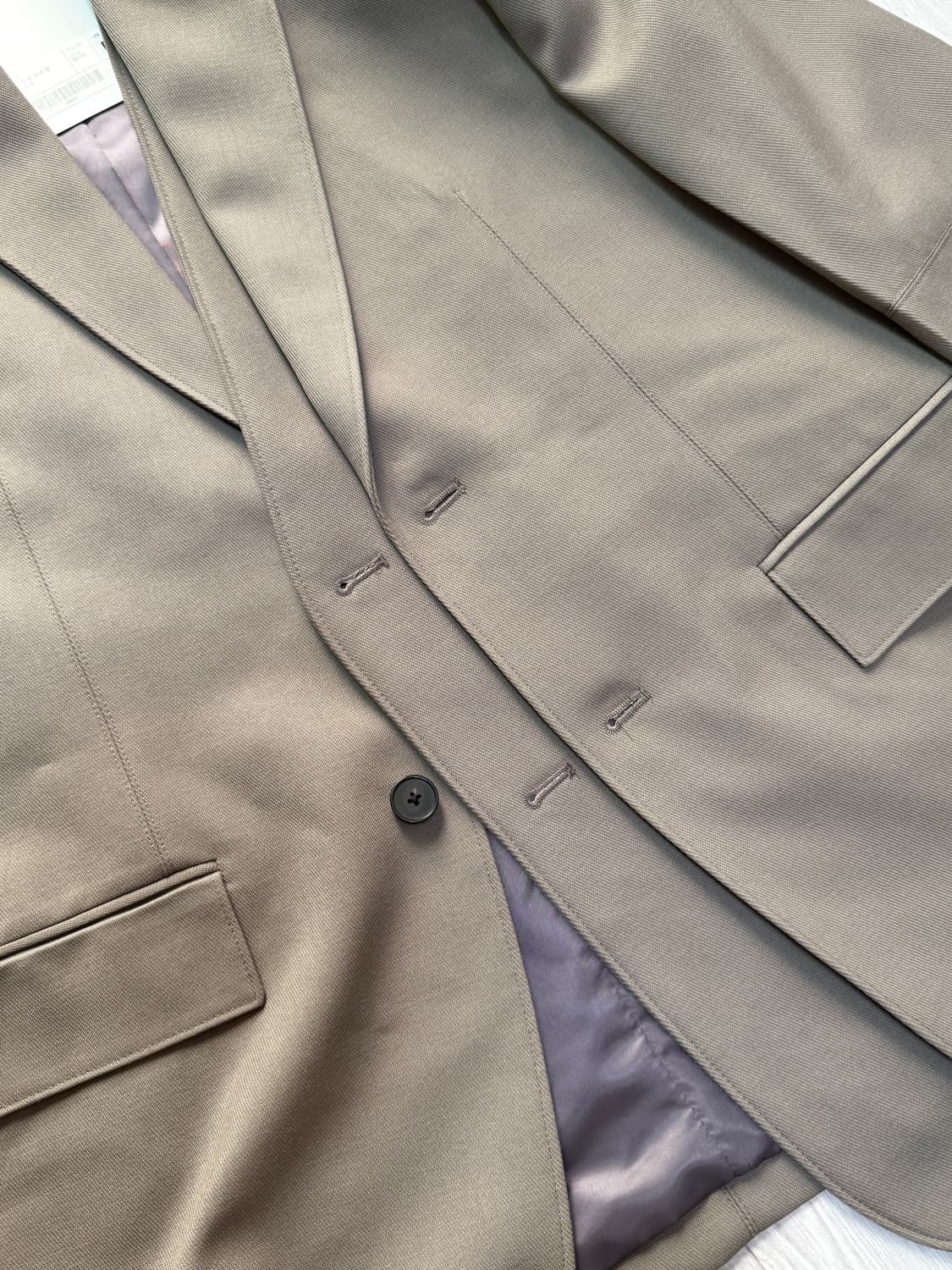 [M] 인사일런스 가넷 트윌 패널 울 블레이저 MUD BEIGE 상품이미지4