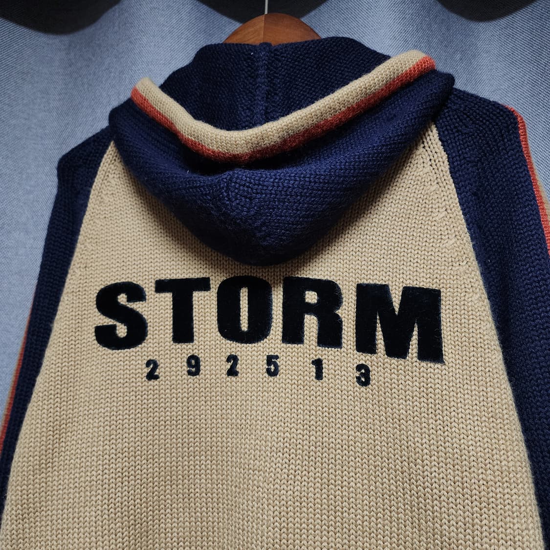 292513=Storm 90's 모 니트 배색 후드집업 상품이미지4