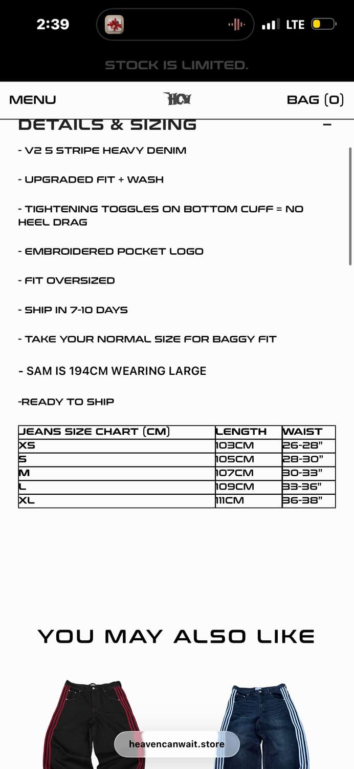 heavencanwait track jeans S 상품이미지9