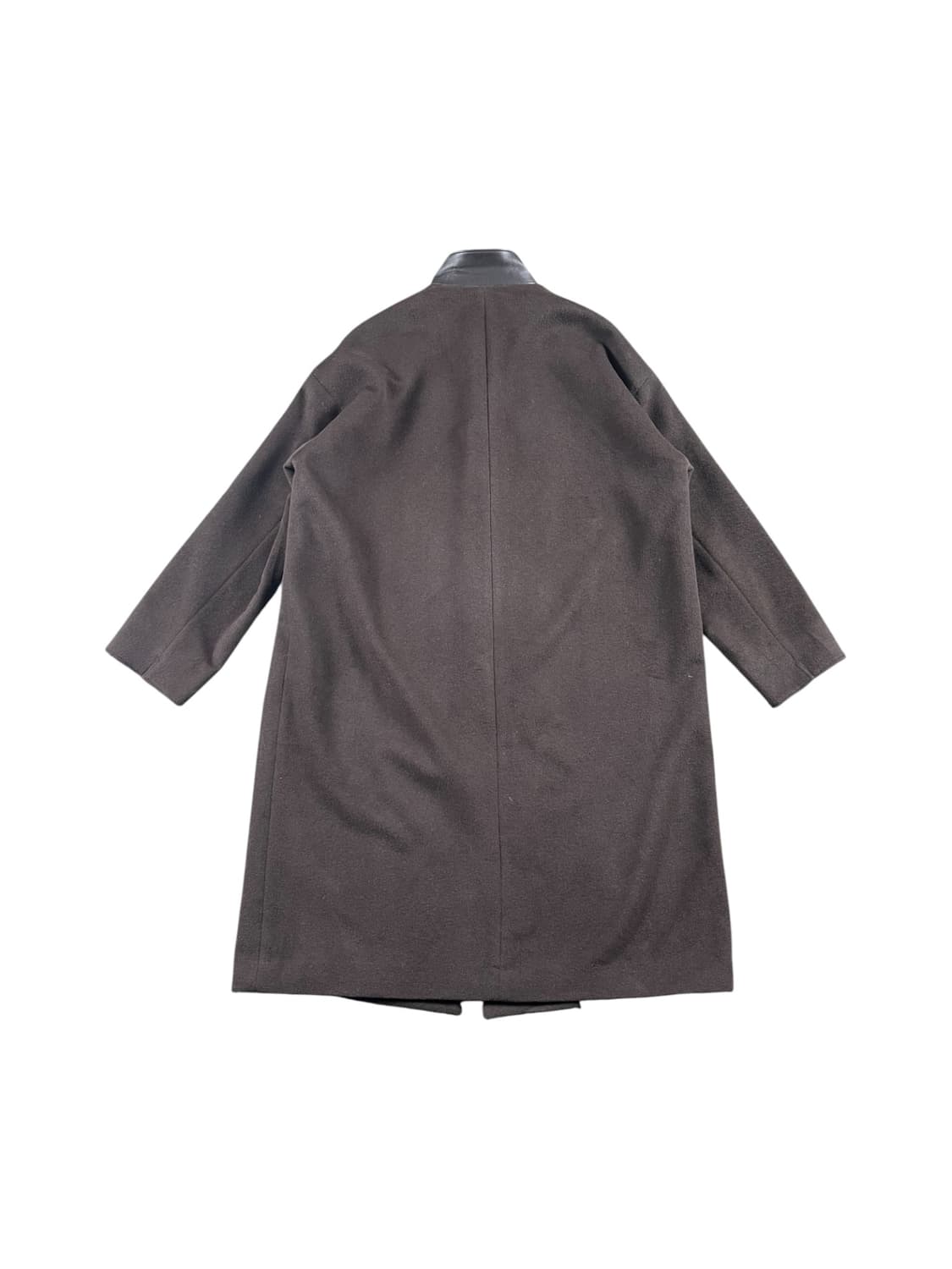 KIYOKO TAKASE 레더 카라 브라운 발마칸 코트  상품이미지4